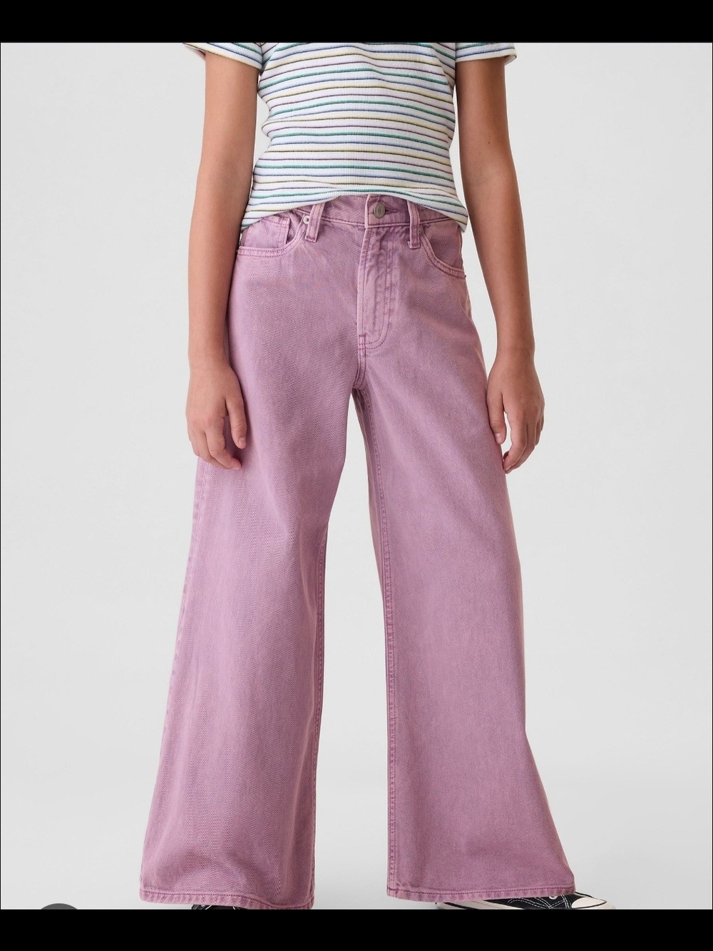 Gap Kids Girls Pink High Rise Stride Wide-Leg Ankle Jeans Sz 10 Tween BarbieCore